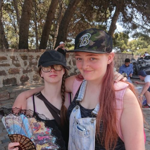 Leah and Alice at Castell de Montjuic